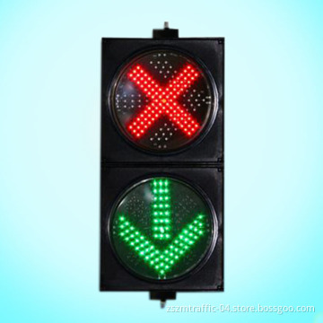 200mm LED Lane Control Signal with 1 Red Cross & 1 Green Arrow